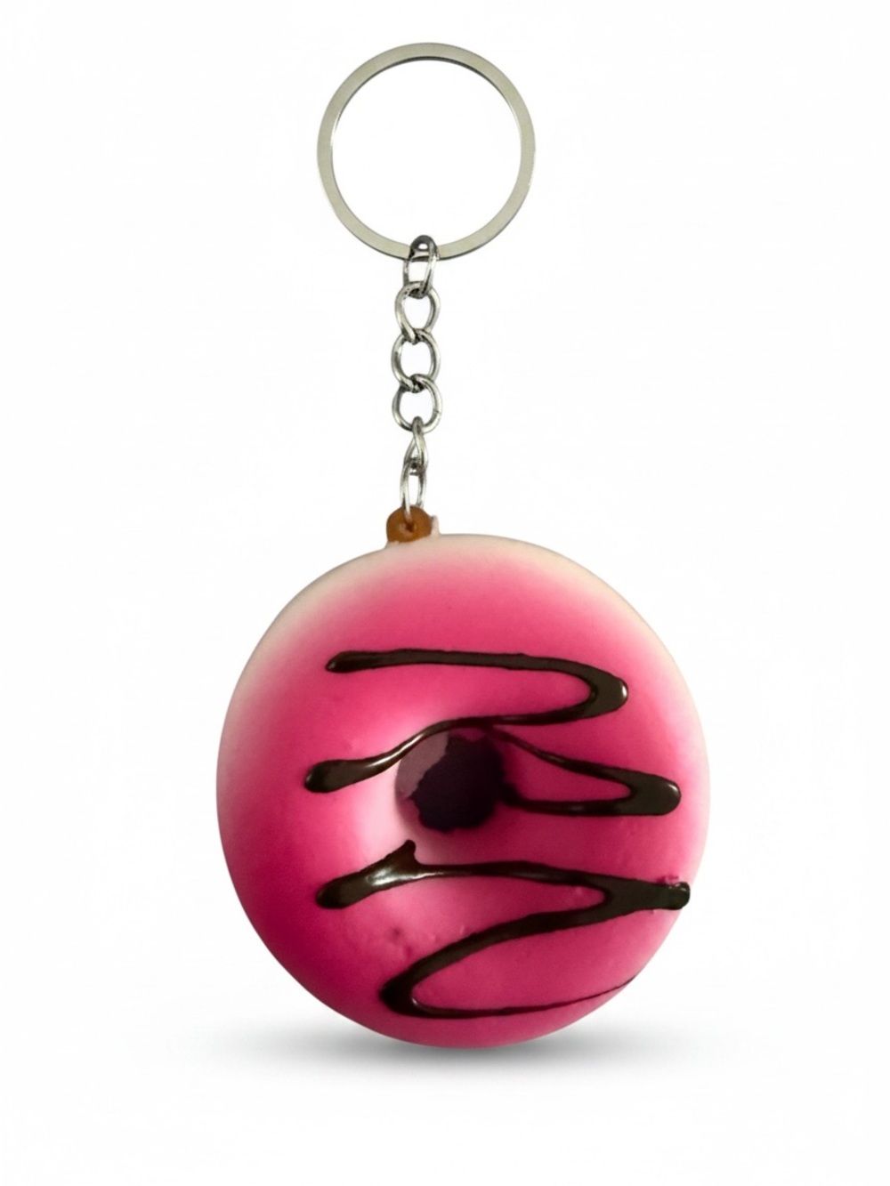 squishy Donut Keychain with Chocolate Drizzle
Key chain